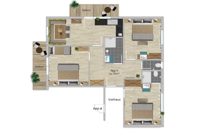 Wohnungsplan - Appartement #4, Gumpold Wagrain